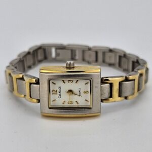 Carriage‎ Timex Women's Watch 17MM White Dial Two Tone Bracelet 6" New Battery